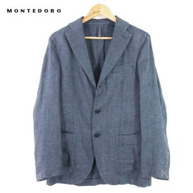 《59%OFF》モンテドーロ MONTEDORO 春夏 アンコン ジャケット サイズ48(L) ネイビー 麻 クラシコ メンズ MJK1400L
