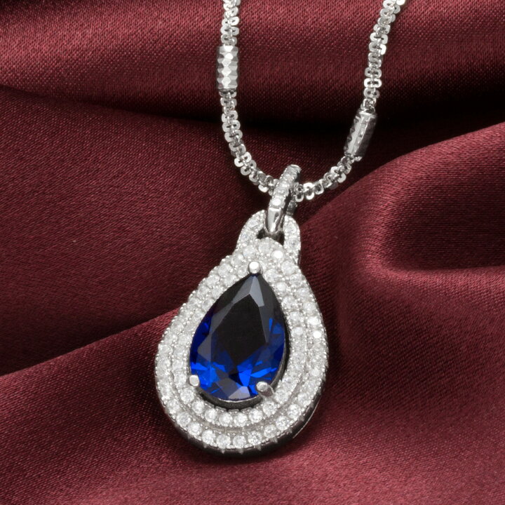 楽天市場】【翌日配送】サファイア ネックレス レディース ペア 