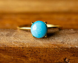 選べる アリゾナ州 スリーピングビューティ ターコイズ リング ラウンド カボション 約1ct 約6mm Silver925 金仕上げ 天然石 銀 SV リング シルバー レディース 誕生日プレゼント ギフトボックス付 送料無料 スリーピングビューティー鉱山