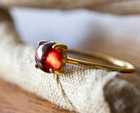 AAA モザンビーク産 ガーネット 指輪 【ラウンドカボション 約6mm】 Garnet 約1.22ct カボション 選べる金銀 SV リング シルバー レディース　 ギフト 誕生日プレゼント 送料無料 1月誕生石