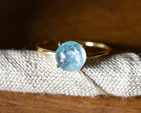 選べるルース 宝石質 AAA アクアカイヤナイト リング ラウンド カボション 約6mm　約1.22ct シルバー ゴールド 天然石 ジュエルボックス レディース ギフト 誕生日 プレゼント タンザニア産 Silver925　カイヤナイト