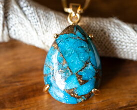 選べる ブルーコッパー ターコイズ ドロップ ペンダント トップ silver925 約18x13mmカッパー ターコイズ 天然石 ペアシェイプ しずく型 ティアドロップ 誕生日プレゼント ギフト インディアン 送料無料