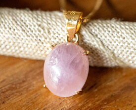 選べる AA クンツァイト オーバルカボション ペンダント トップ 約10x8mm silver925【 送料無料 】レディース パワーストーン 天然石　ナイジェリア産　18KGP　Kunzite