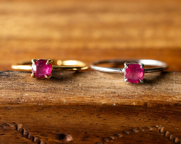 楽天市場】約4mm 宝石質 ルビー リング 指輪 ラウンドカット 約0.35ct  