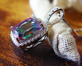 ミスティック クォーツ ペンダント ネックレス Silver925 【送料無料】[ミスティックトパーズ]【チタニウムレインボークォーツ】シルバー チェーン付　ミステッククォーツ　ABJ ISO9001 sss