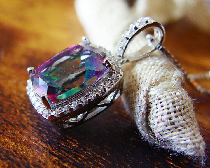 楽天市場】ミスティック クォーツ ペンダント ネックレス Silver925  