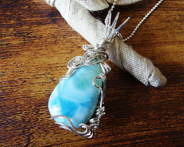 楽天市場】一点物 ラリマー ペンダント トップ Silver925 アート  