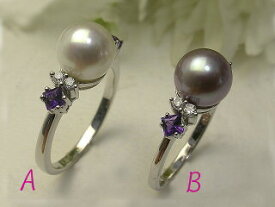 【真珠 リング】putit fromsea プチフロムシー　〜SVスクエアーアメジストリング〜BHF−BCF