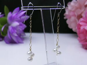 真珠ピアス 送料無料 fromseaクーポン対象外 K14ゴールドフィルド&チタン淡水真珠ピアス 淡水パール ジュエリー ホワイト アメリカンピアス 淡水真珠 おすすめ品 プレゼント 金属アレルギー