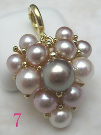 作るの大変ペンダント（7子〜8子）ツクペン ツクリン真珠 ペンダントトップ ナチュラル 真珠婚 30年 かわいい 花珠 パール パワーストーン ペンダント フォーマル