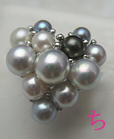 パールリング 送料無料ツクペンリング（ち子ちゃん〜り子ちゃん）ツクペン ツクリン真珠 フリーサイズ 真珠婚 30年 かわいい 花珠 パール パワーストーン フォーマル