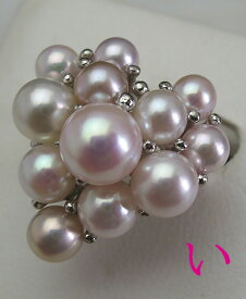 パールリング 送料無料ツクペンリング（い子ちゃん〜は子ちゃん）ツクペン ツクリン真珠 フリーサイズ 真珠婚 30年 かわいい 花珠 パール パワーストーン フォーマル