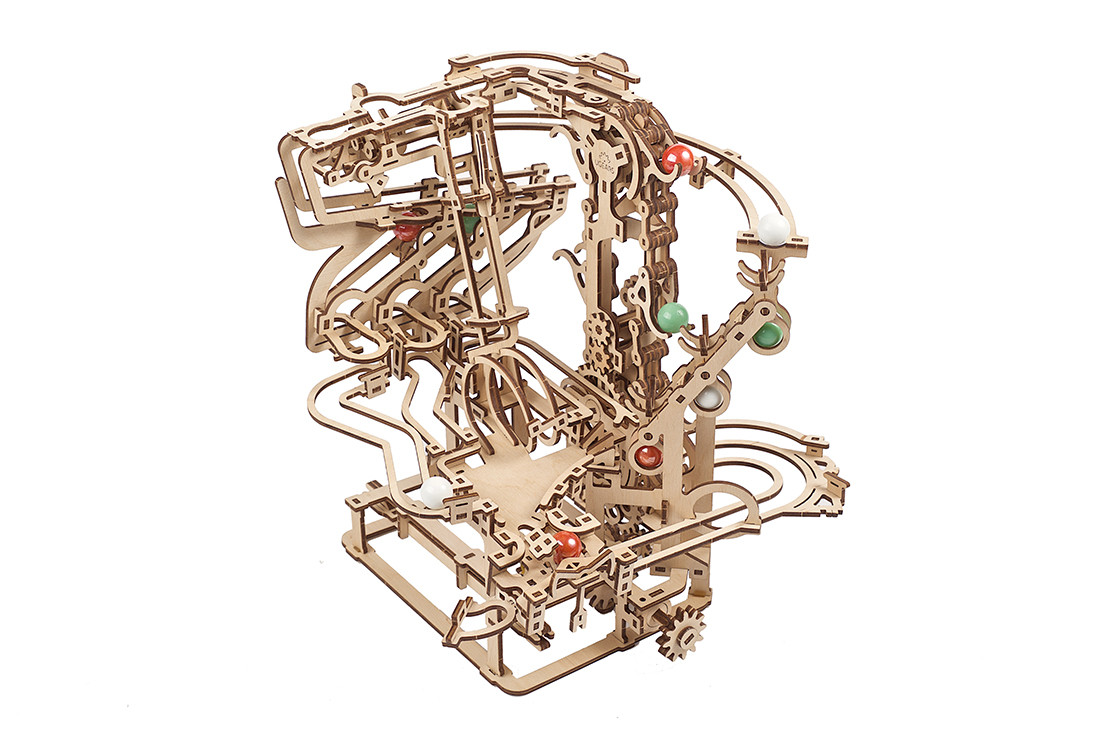 Ugears ユーギアーズ マーブルランチェーンホイスト 70156 Marble Run Chain Hoist 木製 ブロック DIY パズル  組立 想像力 創造力 おもちゃ 知育 ウッドパズル 3D 工作キット 木製 模型 キット | FROMSEED