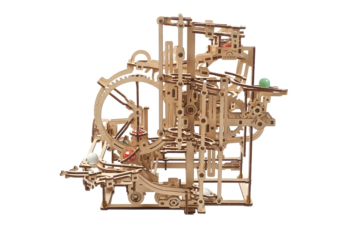 Ugearsユーギアーズマーブルランステップホイスト70157MarbleRunSteppedHoist木製ブロックDIYパズル組立想像力創造力おもちゃ知育ウッドパズル3D工作キット木製模型キットつくるんです