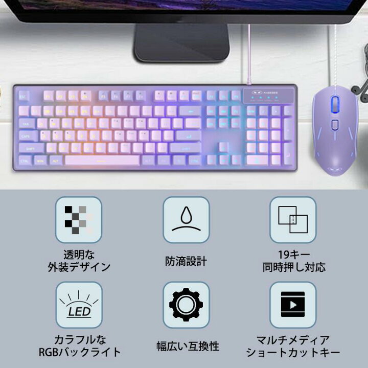 楽天市場】MageGee マギジー K1 ゲーミングキーボード マウスセット 