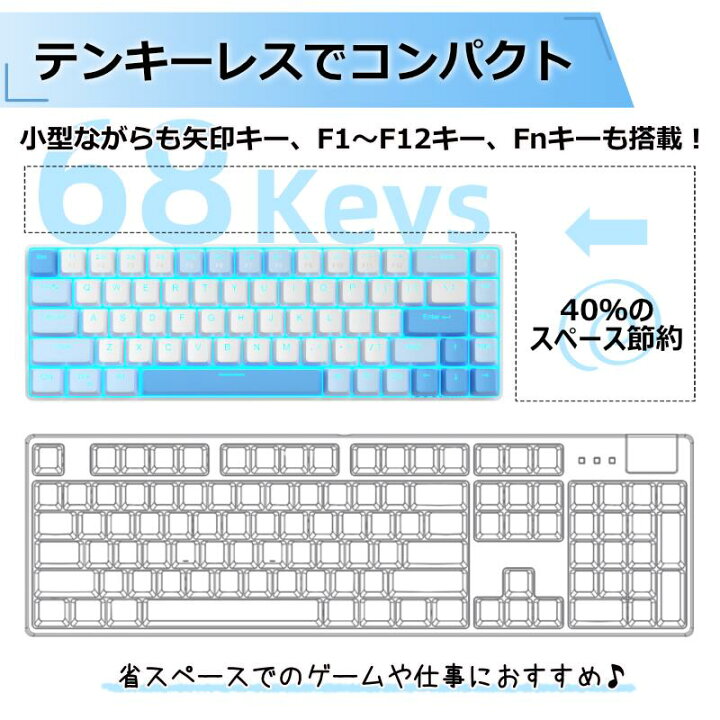 楽天市場】MageGee マギジー ポータブル 60% メカニカル ゲーミング 