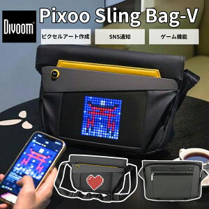 Divoom Pixoo Sling Bag-V �s�N�Z���A�[�g�V�����_�[�o�b�O �΂ߊ|�� �{�f�B�o�b�O �����Y ���f�B�[�X �l�C �h�� ���W���[ ������� �� �u���b�N �Ђ���o�b�O