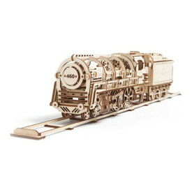 Ugears ユーギアーズ 460蒸気機関車 70012 Locomotive with tender 知育 ウッドパズル 3D 工作キット 木製 模型 キット　ウッドパズル機関車