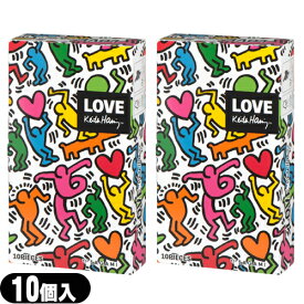 ◆【メール便(日本郵便) ポスト投函 送料無料】【避妊用コンドーム】相模ゴム工業 キース・へリング スムース (Keith Haring) 10個入×2個セット - ドット。つぶつぶ。キースヘリングの作品がパッケージになったコンドーム。※完全包装でお届け致します。【smtb-s】