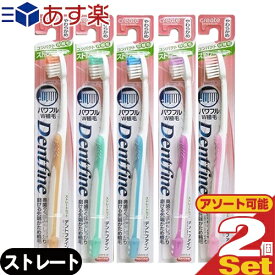 【あす楽発送 ポスト投函！】【送料無料】【デンタルケア】【歯ブラシ】デントファイン(Dentfine) ラバーグリップ ストレートカット ×2本 (カラー当店おまかせ) - やわらかめ・ふつう・かため 組み合わせ自由。【ネコポス】【smtb-s】