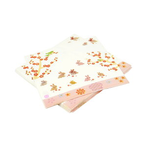 ペーパーナプキン ウサギと梅 フロンティア デコパージュ ラッピング パーティー 和柄 和風 海外 ギフト お土産 使い捨て 冬柄 デザイン おしゃれ 大人