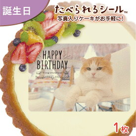 たべられる デコレーション シール 誕生日 ペット 愛犬 愛猫 動物 お祝い オリジナル 印刷 プリント 食用 手作り 菓子 料理 プレゼント サプライズ パーティー 写真 イラスト 文字 メッセージ 食べられるシール