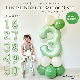 誕生日 飾り付け 数字 バルーン ナンバーバルーン セット L 大きい ナンバー バルーン 1 2 3 4 5 6 7 8 9 0 グリーン 緑 くすみ 風船 アルミ 90cm インチ デコレーション プレゼント