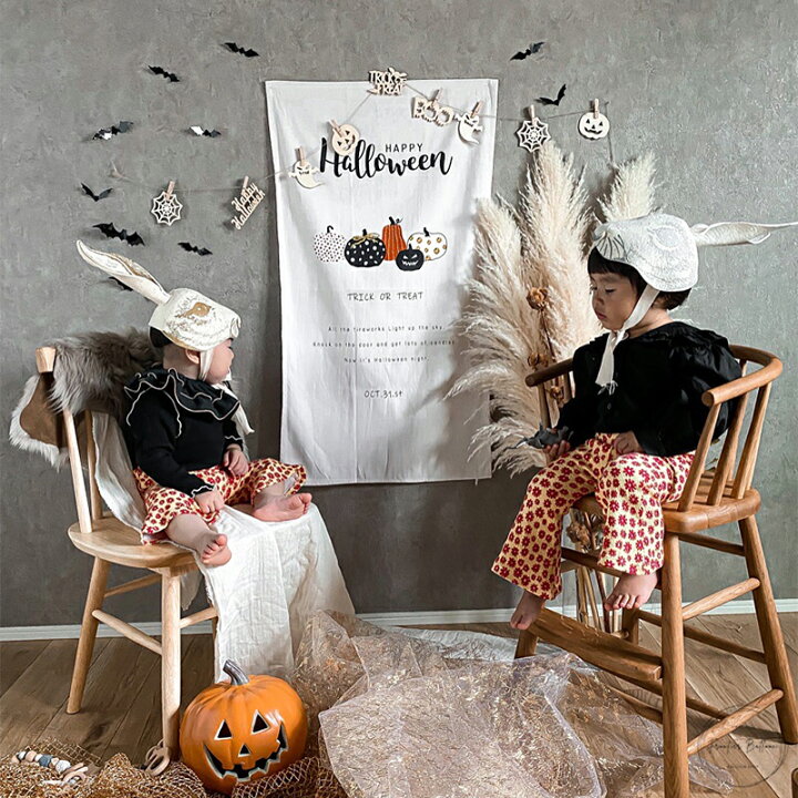 ハロウィンタペストリー 壁掛け かぼちゃ パーティー Halloween 女の子