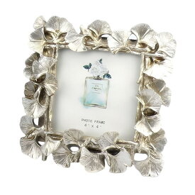 フォトフレーム 写真立て おしゃれ アンティーク レトロ リーフ 葉 インテリア ゴールド シルバー イチョウ 銀杏 写真 写真たて フレーム 四角 お祝い 結婚祝い 誕生日 プレゼント 韓国 雑貨 送料無料