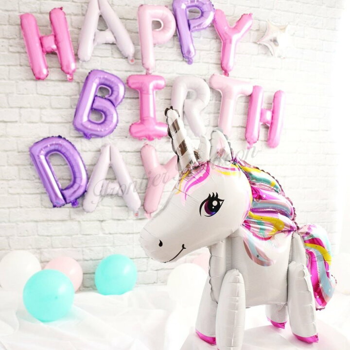 219円 期間限定特価 ユニコーン 誕生日 立体カラフル バルーン 特大 原宿 グッズ 風船 お祝い