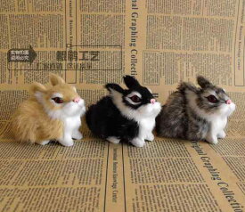 オブジェ インテリア 置物 オーナメント リビング ルーム 卓上 装飾 品 リアル うさぎ 小動物 ギフト 小さい ウサギ 人形 かわいい アクセサリー 贈り物 ハンドメイド 子供 女の子 誕生日 プレゼント 白 黒 黄色