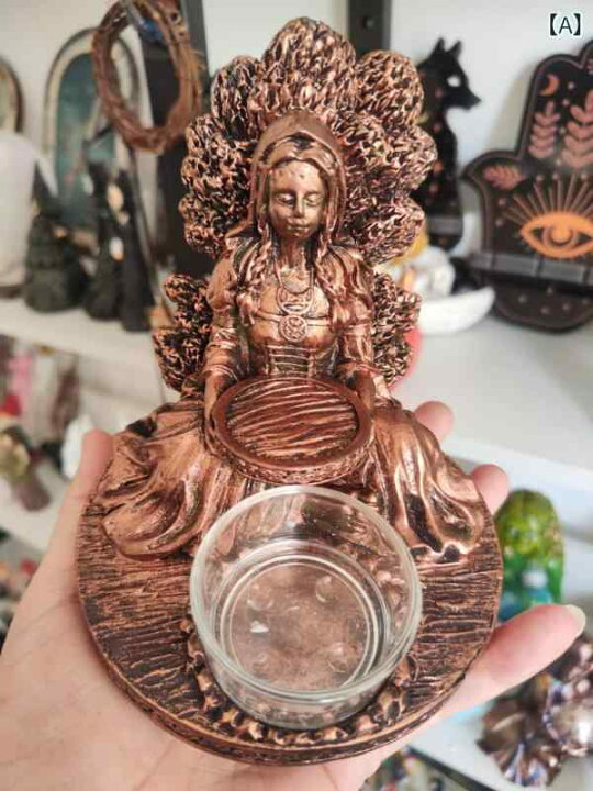 楽天市場】置物 インテリア アンティーク 女神 像 燭台 飾り 樹脂 