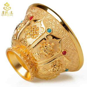 仏具 小物 チベット仏教 聖水 供杯 ワイン 椀 仏前 供養 祭壇 仏陀 家庭用 縁起物 装飾 エスニック おしゃれ 合金 彫刻 ビーズ 八吉祥 金 銀