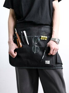 ガーデニングエプロン おしゃれ デニム ハーフ レングス 作業服 レディース メンズ 男女兼用 スタジオ ブルー ブラック グリーン フリーサイズ 美容師