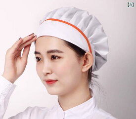 衛生帽子 白 ピンク 茶色 韓国 レディース オールシーズン 綿 ポリエステル つばなし プリーツ 紐 調節可能 通気 工場 レストラン 調理 シンプル おしゃれ ライン フリーサイズ