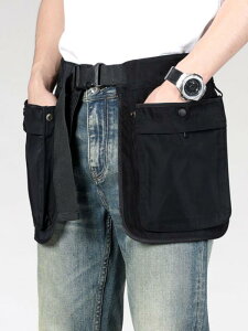 ウエストポーチ 作業用 マルチ ポケット エプロン 多機能 アウトドア 大容量 モダン ジッパー 韓国 ガーデニング 工具 バーベキュー 防水 おしゃれ 黒 カーキ 厚手