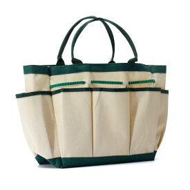 ガーデニング雑貨 袋 収納 園芸用品 オックスフォード布 バッグ マチ 大きいサイズ 大容量 ポケット 耐摩耗性 多機能 持ち運び 青 黒 緑