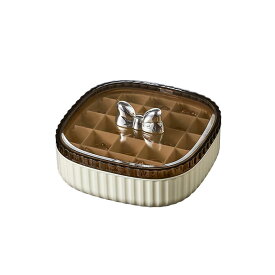 ジュエリーボックス 大容量 北欧 多層式 アクセサリー 装飾品 収納 整理 マルチケース 仕切り ゾーニング 指輪 イヤリング コンパクト シンプル リボン