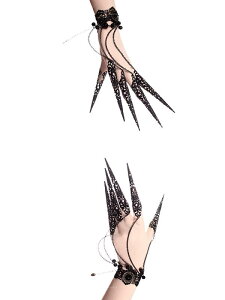 ネイルリング レディース 爪 指 デコレーション アート 個性的 舞台 小道具 アクセサリー ロリータ ヴァンパイア 魔女 コスプレ パーティー ハロウィン おしゃれ ゴージャス 蜘蛛 コウモリ