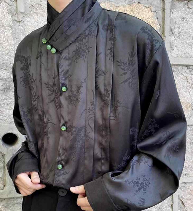 楽天市場】チャイナ風 トップス メンズ 秋 シャツ スタンドカラー 開襟  