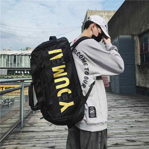 フィットネスバッグ おしゃれ メンズ レディース ボストン リュック ショルダー ジム 旅行 アウトドア 大容量 防水 乾湿分離 シューズ収納 カジュアル 英字 黒 赤 ピンク