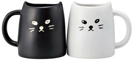 サンアート かわいい食器 「 黒ねこと白ねこ 」 ペア マグカップ 320g SAN2140