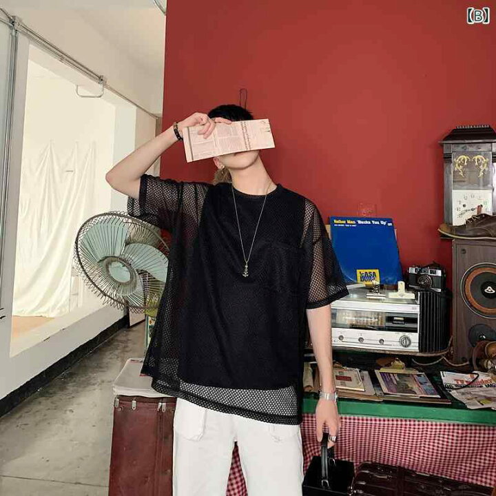楽天市場】韓国 オーバーサイズ tシャツ メッシュ 半袖 ラグジュアリー 