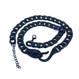 蛇 モチーフ アクセサリー ユニセックス ヘビ スネーク ネックレス チョーカー 装飾 ヒップホップ パンク アメリカン ダーク 個性的 キラキラ おしゃれ 黒