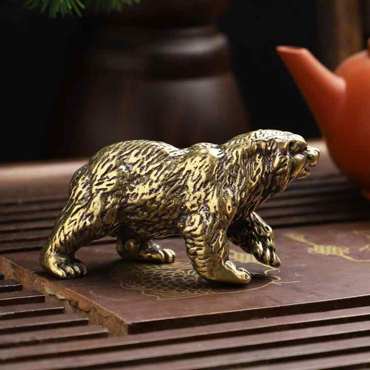 楽天市場】真鍮 インテリア オブジェ 雑貨 置物 熊 クマ 動物 彫刻 