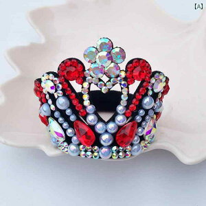 新体操 髪飾り 衣装 レディース お団子ヘア クラウン ラインストーン イミテーションパール レザー キラキラ おしゃれ プリンセス 花 ハート 赤 紫 白 ダンス チアリーディング フィギュアス