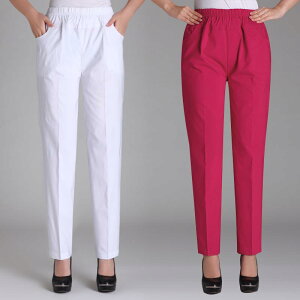 パンツ ズボン ウエストゴム ゆったり レディース シニア 婦人 股上深め 大きいサイズ ストレッチ 楽ちん 太もも ふくらはぎ シニア 夏 アンクル ストレート ボトムス 体型カバー 快適 カジ