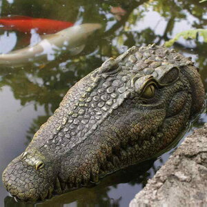 ガーデン 置物 動物 ワニ おしゃれ 屋外 装飾 中庭 池 水槽 水に浮かぶ 造園 シンプル かっこいい 簡単 リアル インテリア オーナメント
