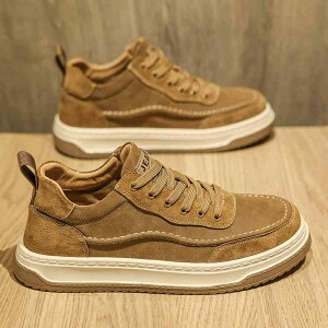 スニーカー メンズ 小麦色 秋冬 カジュアルシューズ 英国風 ヴィンテージ風 厚底 レースアップ カジュアル スポーツシューズ 暖かい 加綿