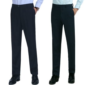 スラックス メンズ パンツ 春夏 ズボン ロング ノータック 伸縮性 ストレート 大きいサイズ シンプル スタイリッシュ オフィス カジュアル 紺 黒 青緑